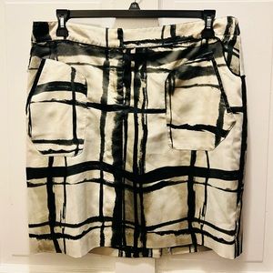 Simply Vera Wang Abstract Paint Skirt Color:Black/White Size:16